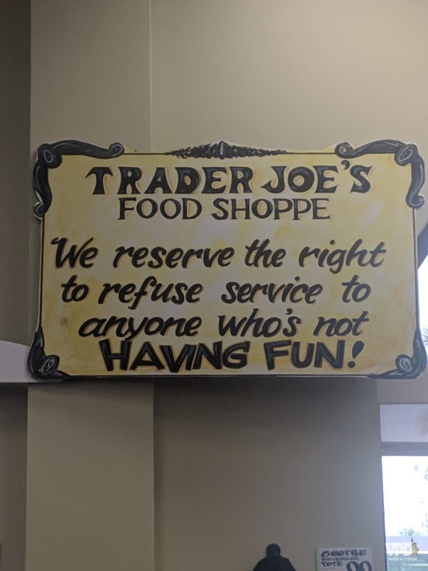 Placa do Trader Joe's de Nova York 