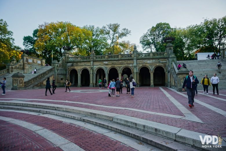 O Central Park é uma das atrações mais incríveis, eu amo! Foto do Central Park, na área central das fontes e estátuas 