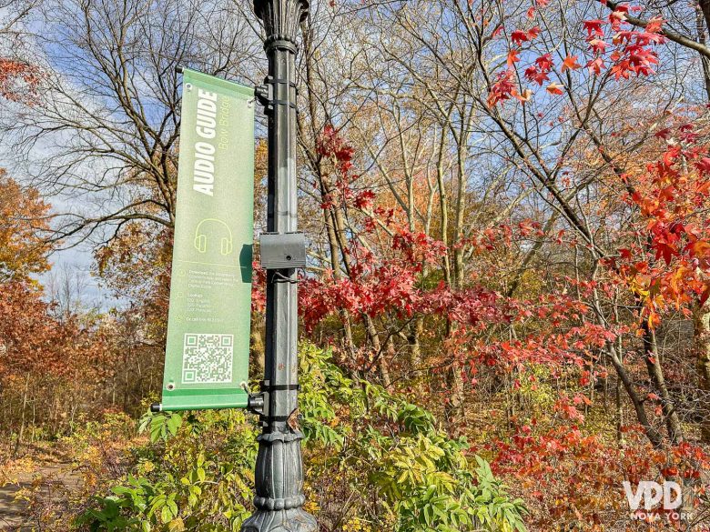 Placa de Audio Guide do Central Park